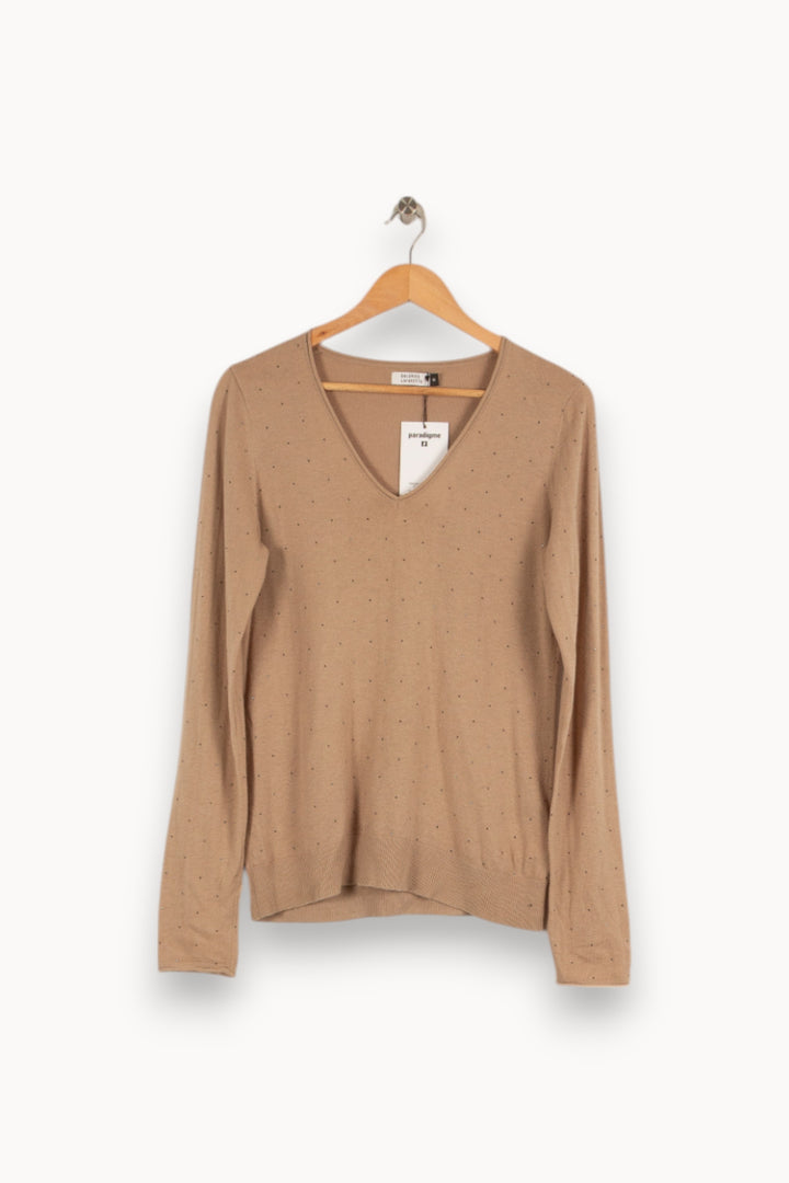 Pull beige à strass - Taille S/36 de la marque Galeries Lafayette | PARAD38984 - Vendu par Paradigme - Image 1
