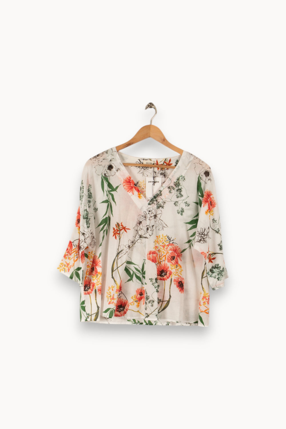 Blouse blanche à motifs - Taille S/36 de la marque Diega | PARAD39004 - Vendu par Paradigme - Image 1