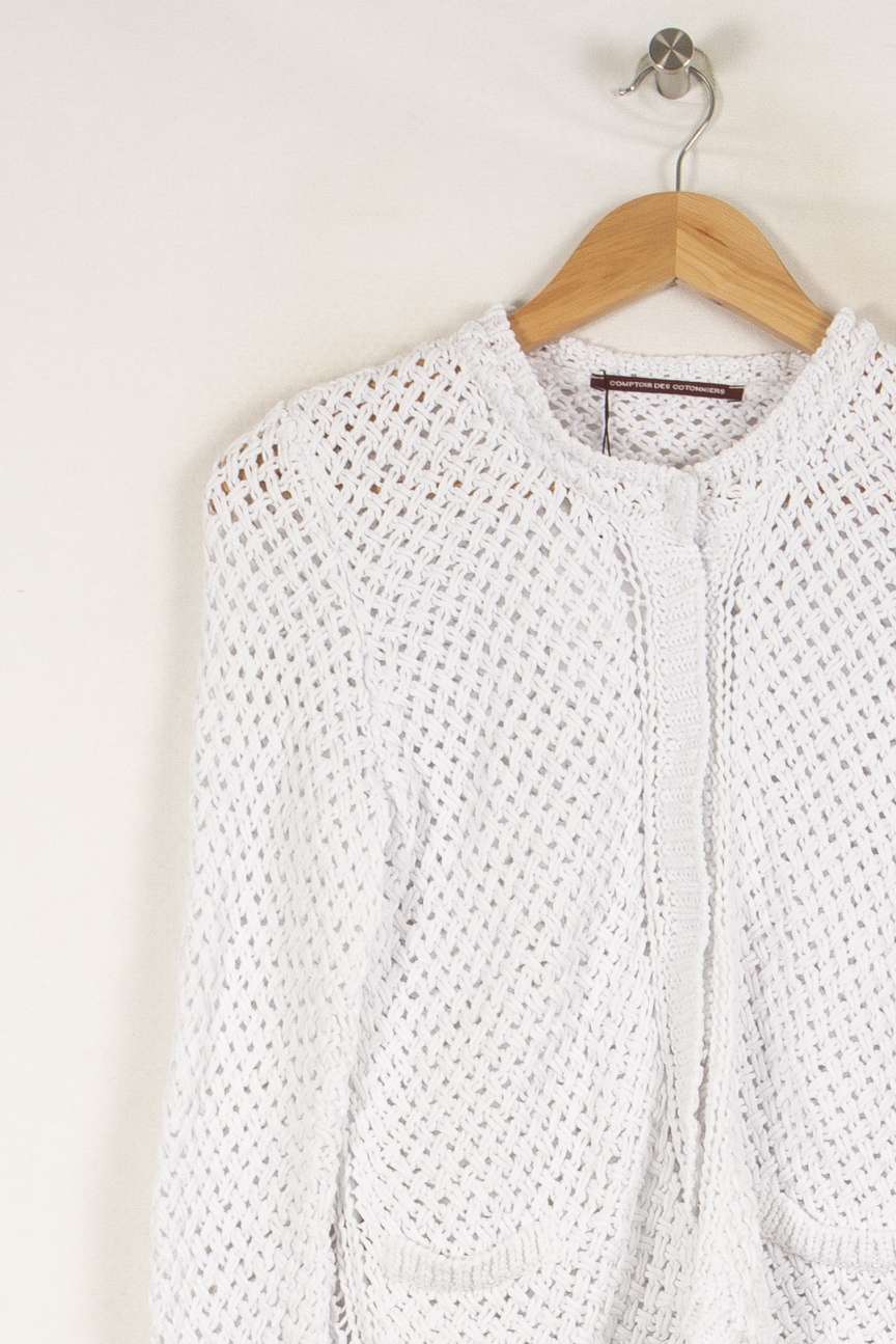 Cardigan en maille blanc - Taille XS/34 de la marque Comptoir des Cotonniers | PARAD39080 - Vendu par Paradigme - Image 2