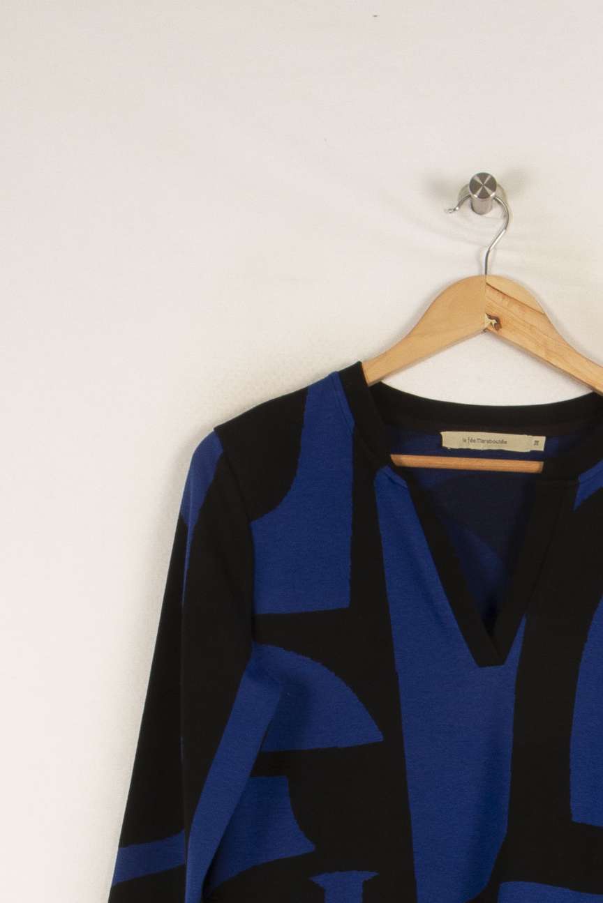 Robe bleue et noire - Taille M/38 de la marque La Fée Maraboutée | PARAD39164 - Vendu par Paradigme - Image 2