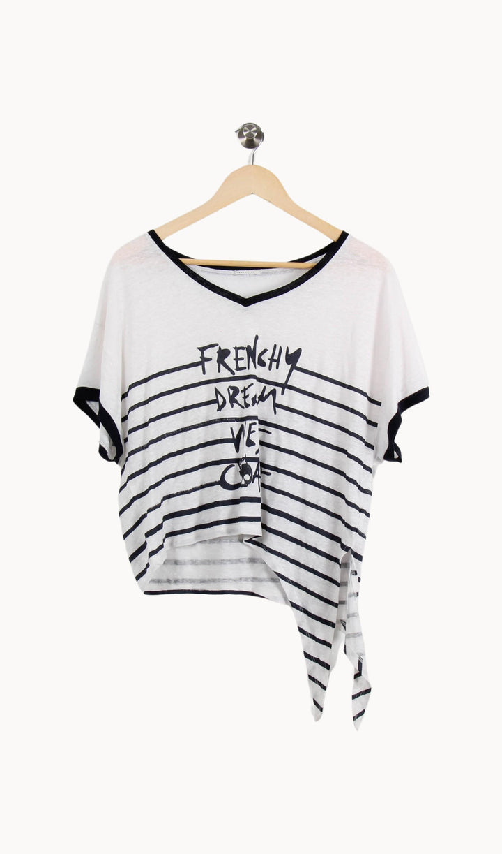 Tee-shirt Blanc et Noir - Taille M/38 de la marque IKKS | PARAD39280 - Vendu par Paradigme - Image 2