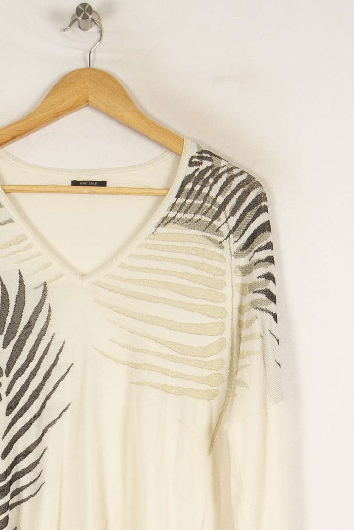 Pull blanc - Taille L/40 de la marque One Step | PARAD39290 - Vendu par Paradigme - Image 2