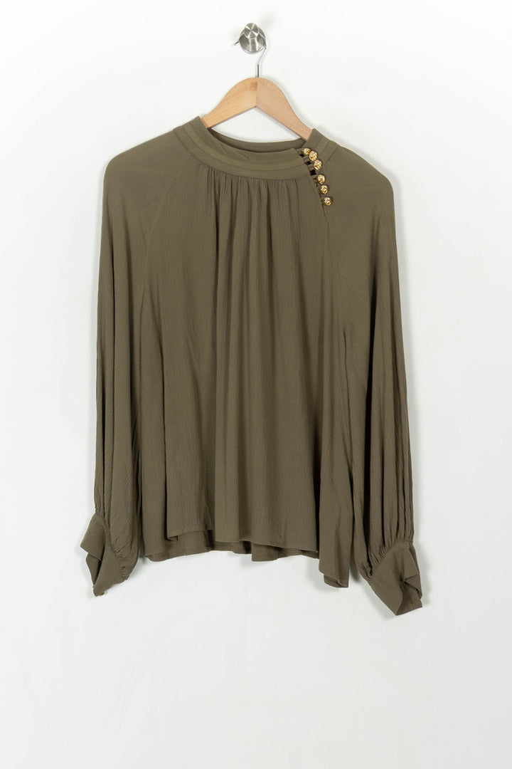 Blouse verte - Taille M/38 de la marque ba&amp;sh | PARAD39292 - Vendu par Paradigme - Image 2