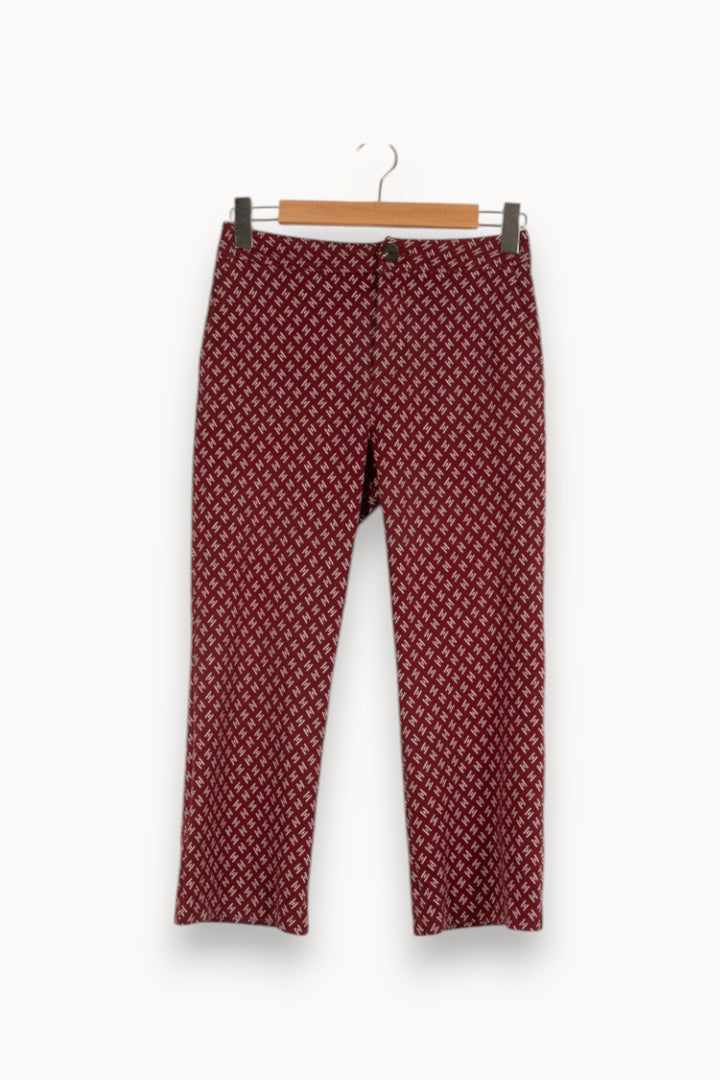Pantalon bordeaux à motifs - Taille S/36 de la marque Claudie Pierlot | PARAD39360 - Vendu par Paradigme - Image 1