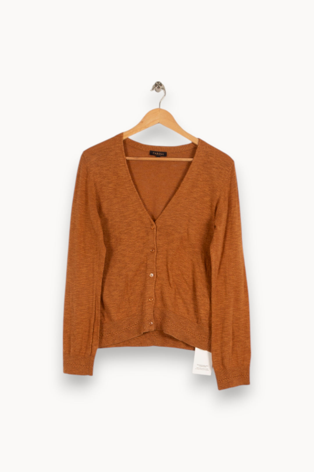 Cardigan marron - Taille S/36 de la marque Caroll | PARAD39415 - Vendu par Paradigme - Image 1