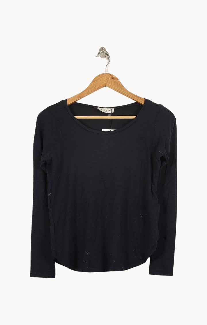 Tee-shirt Manches Longues Bleu - Taille S/36 de la marque Sandro | PARAD39444 - Vendu par Paradigme - Image 2
