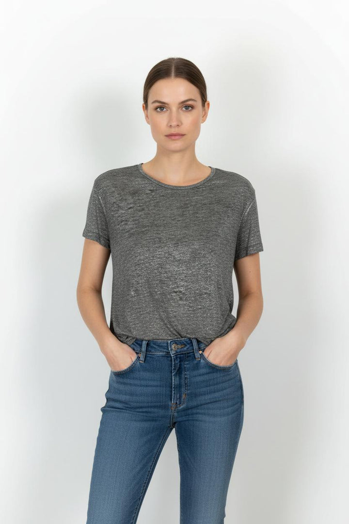 Tee-shirt Gris - Taille M/38 de la marque Sandro | PARAD39445 - Vendu par Paradigme - Image 1