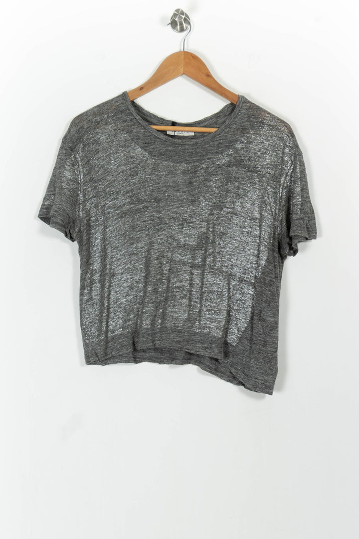 Tee-shirt Gris - Taille M/38 de la marque Sandro | PARAD39445 - Vendu par Paradigme - Image 2