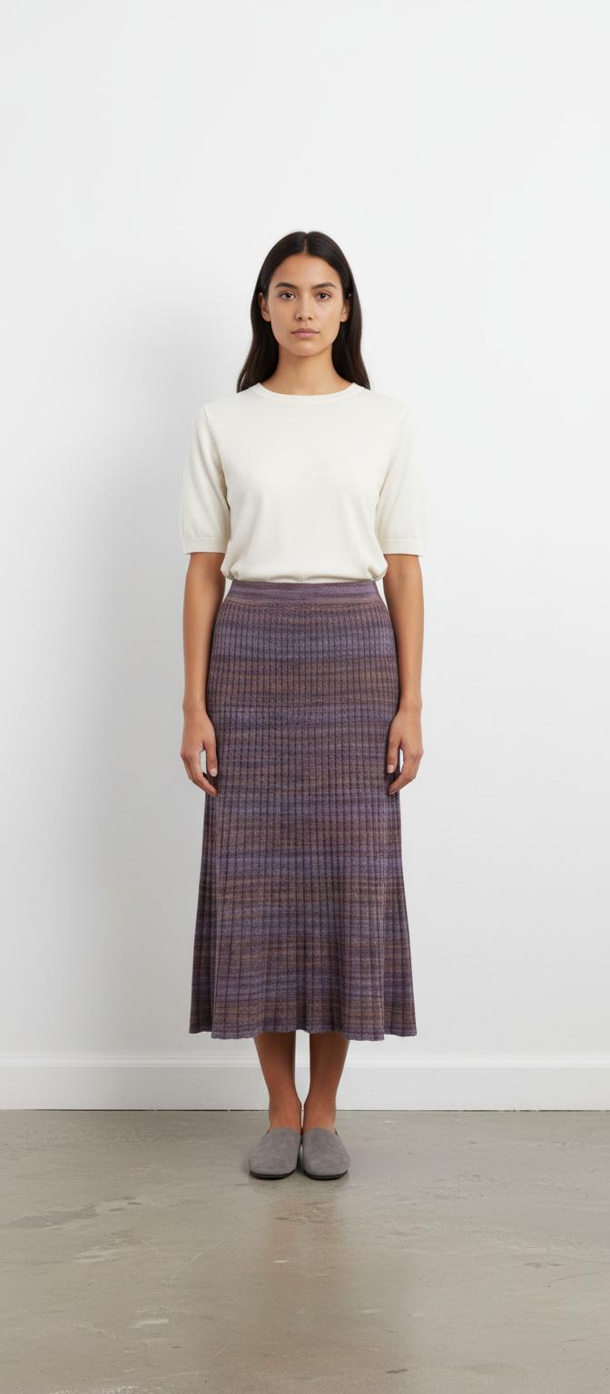 Jupe Longue Violet et Marron - Taille S/36