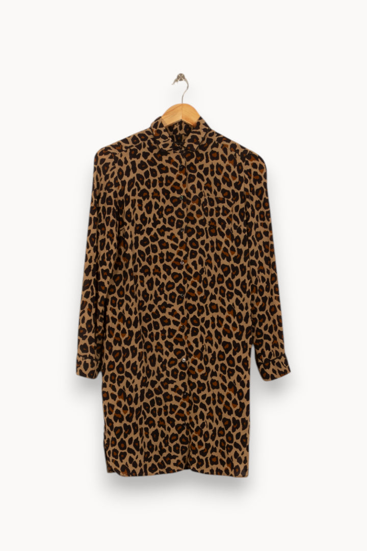 Robe Chemise Marron et Noire - Taille S/36 de la marque Weekend Max Mara | PARAD39477 - Vendu par Paradigme - Image 2
