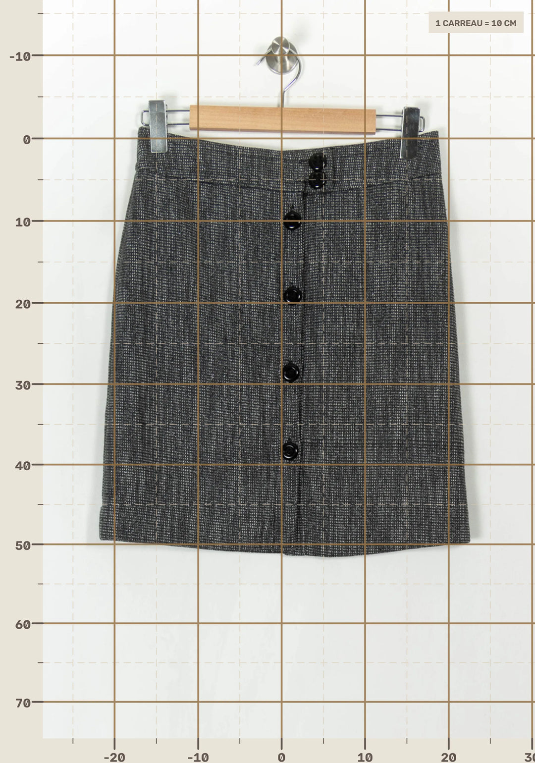 Jupe Droite Grise - Taille XS/34 de la marque Caroll | PARAD39481 - Vendu par Paradigme - Image 4