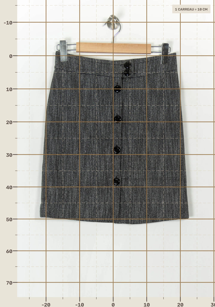 Jupe Droite Grise - Taille XS/34 de la marque Caroll | PARAD39481 - Vendu par Paradigme - Image 4