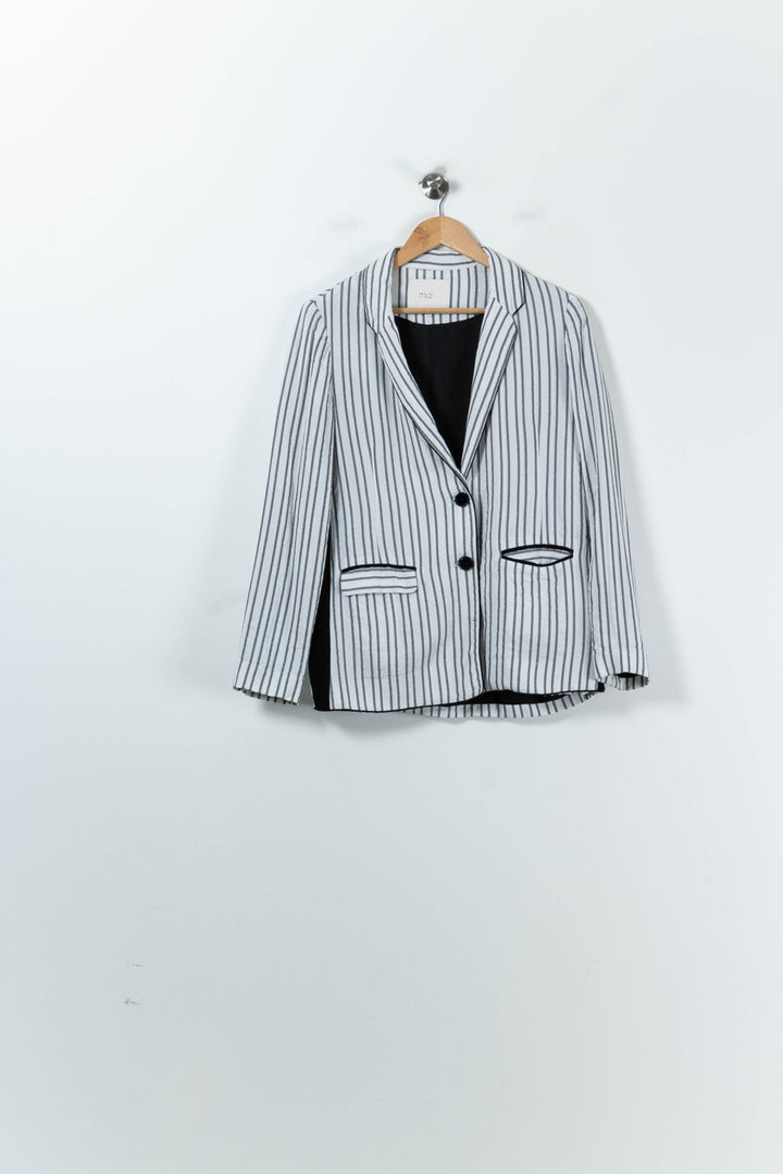 Veste Blazer Blanche et Noire - Taille M/38 de la marque Maje | PARAD39508 - Vendu par Paradigme - Image 2