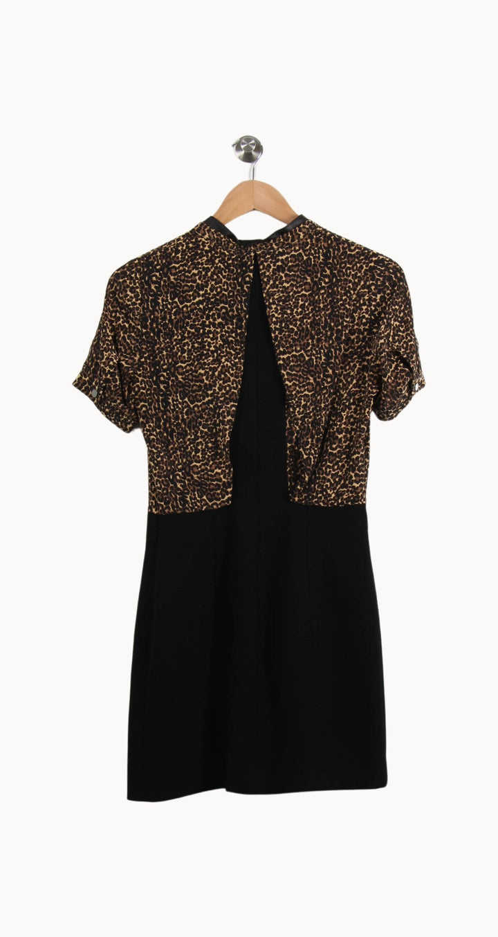 Robe Courte Noire et Léopard - Taille S/36 de la marque The Kooples | PARAD39510 - Vendu par Paradigme - Image 4