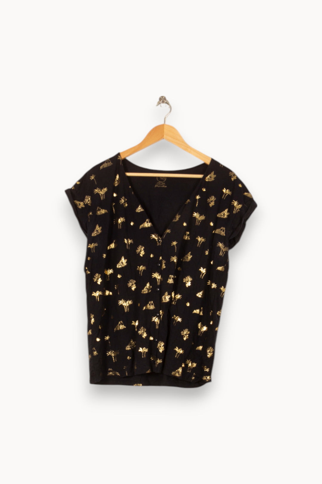 Blouse Noire et Dorée - Taille L/40 de la marque Des petits hauts | PARAD39543 - Vendu par Paradigme - Image 2