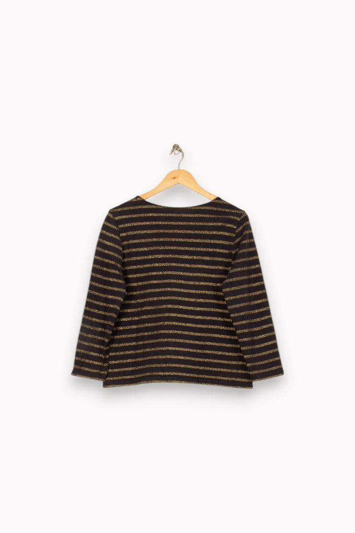 Marinière Noir et Doré - Taille L/40 de la marque Sézane | PARAD39547 - Vendu par Paradigme - Image 4