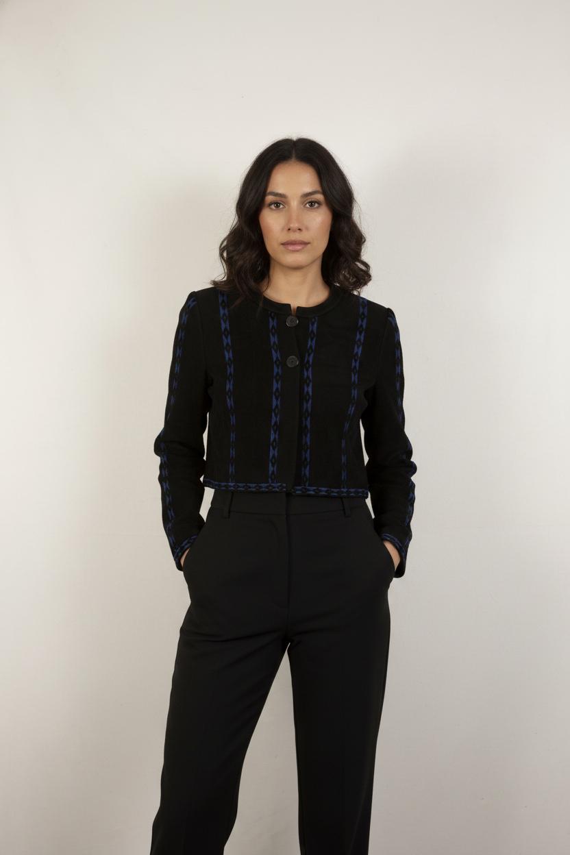 Veste Courte Noire et Bleue - Taille M/38