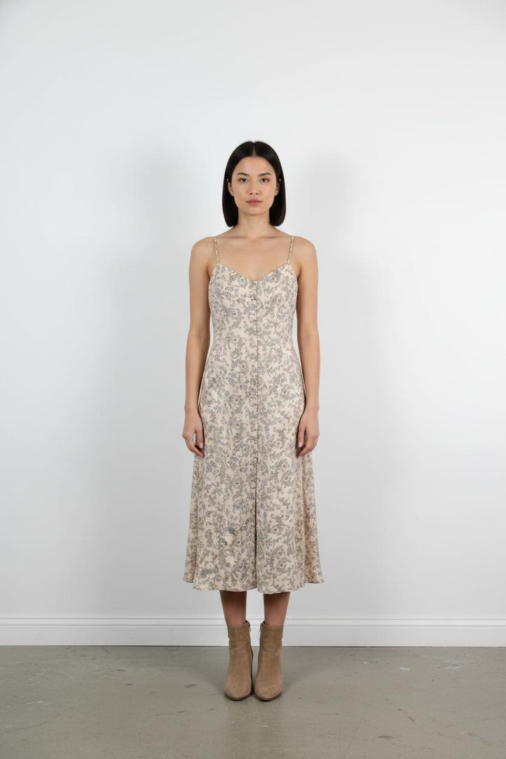 Robe Longue Beige et Noire - Taille S/36