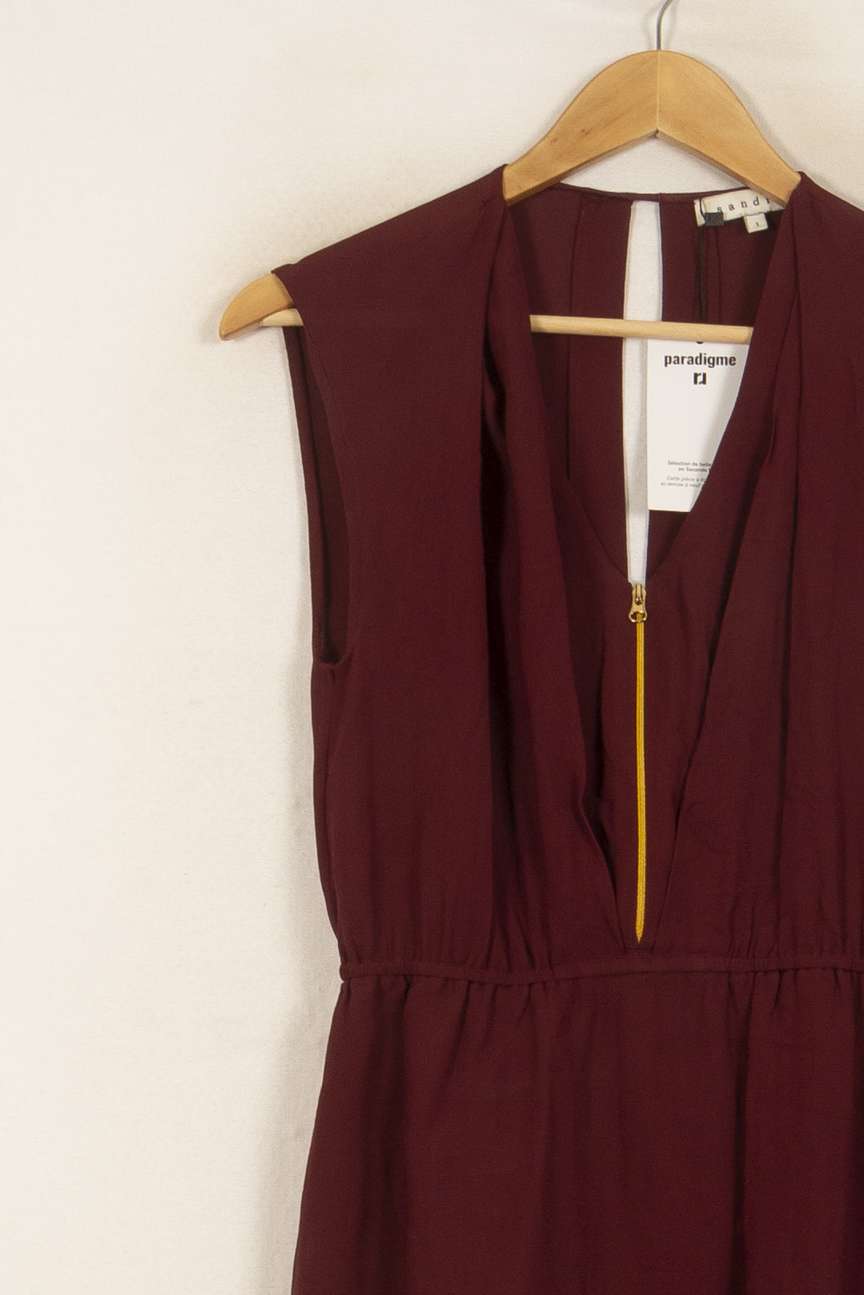 Robe Courte Bordeaux - Taille S/36 de la marque Sandro | PARAD39573 - Vendu par Paradigme - Image 3