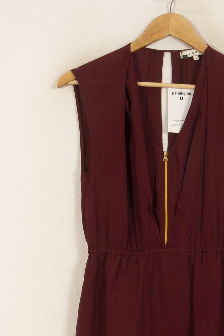 Robe Courte Bordeaux - Taille S/36 de la marque Sandro | PARAD39573 - Vendu par Paradigme - Image 3