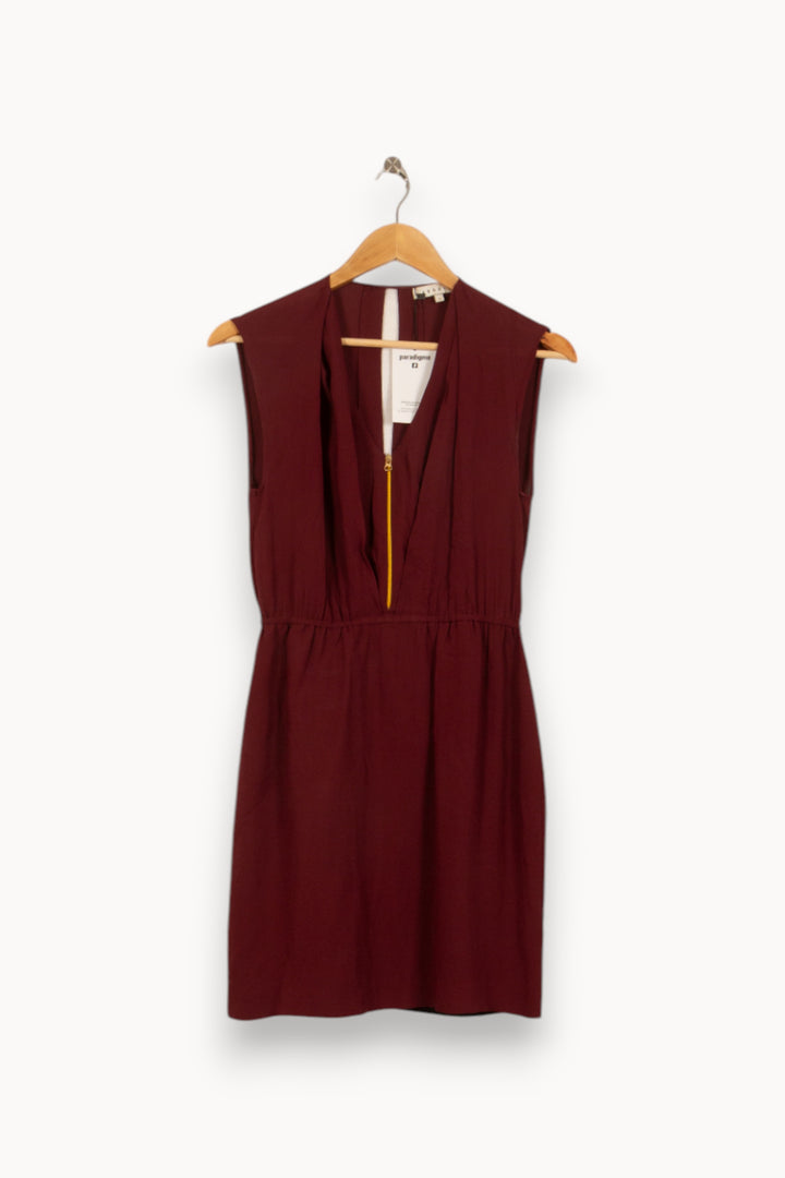 Robe Courte Bordeaux - Taille S/36 de la marque Sandro | PARAD39573 - Vendu par Paradigme - Image 2