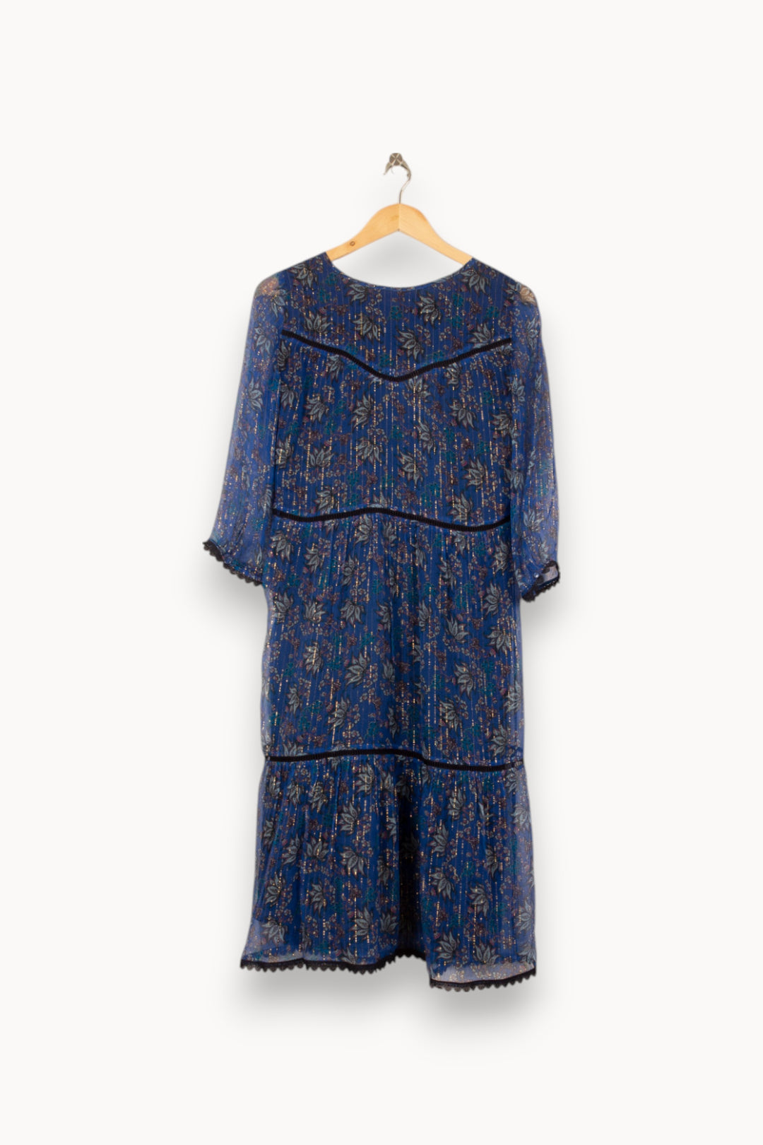 Robe Longue Bleue et Noire - Taille M/38 de la marque ba&sh | PARAD39575 - Vendu par Paradigme - Image 4