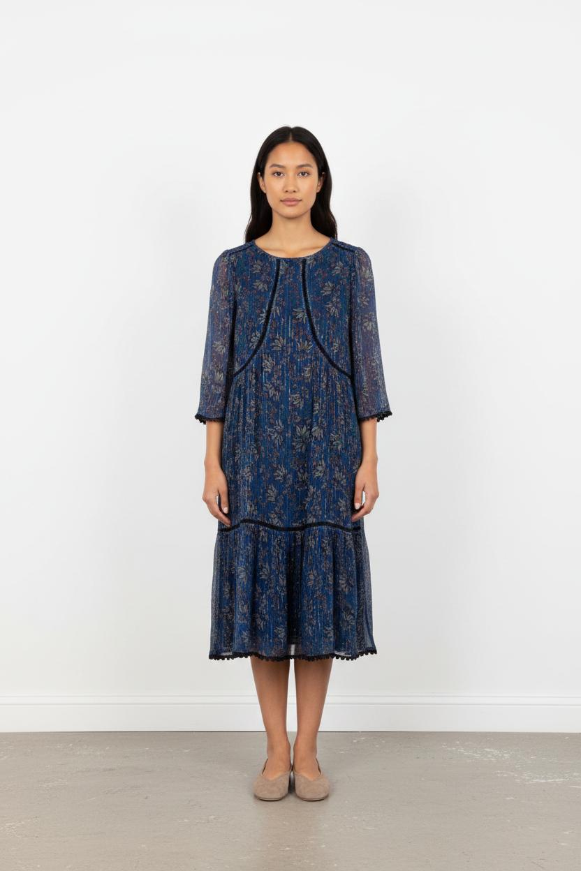 Robe Longue Bleue et Noire - Taille M/38