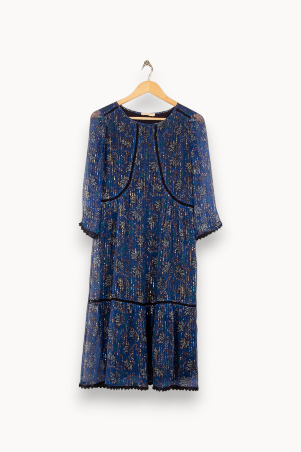 Robe Longue Bleue et Noire - Taille M/38 de la marque ba&sh | PARAD39575 - Vendu par Paradigme - Image 2