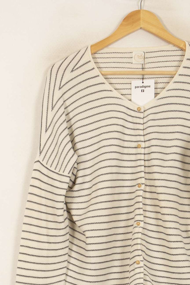 Cardigan Blanc et Noir - Taille M/38 de la marque Des petits hauts | PARAD39580 - Vendu par Paradigme - Image 3