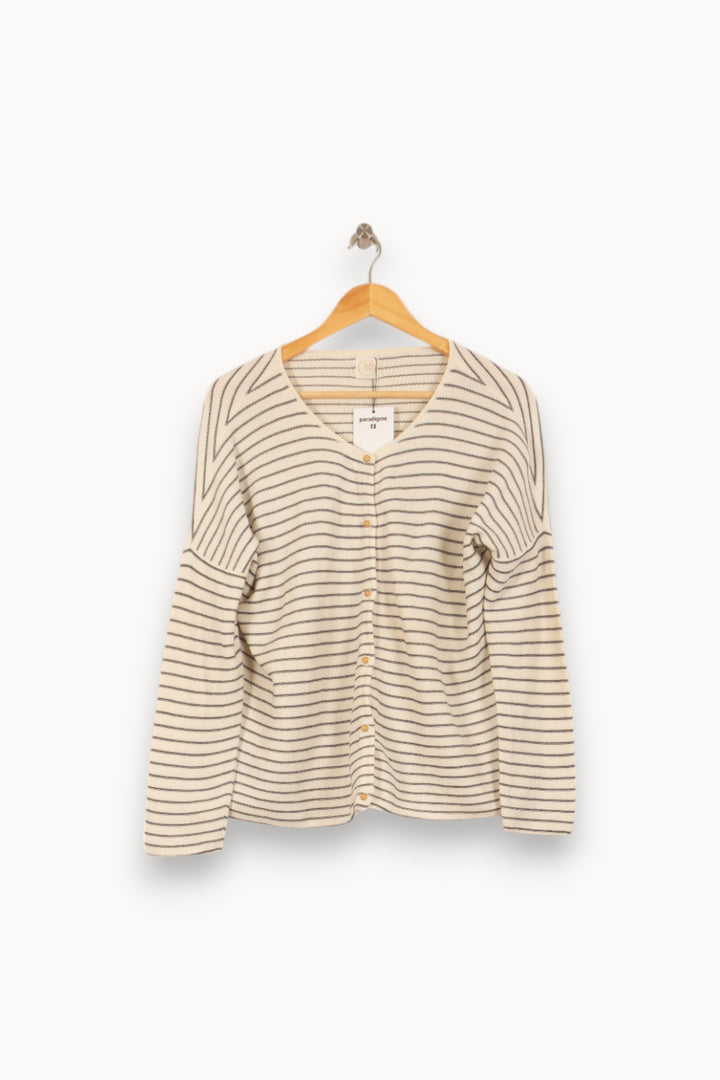 Cardigan Blanc et Noir - Taille M/38 de la marque Des petits hauts | PARAD39580 - Vendu par Paradigme - Image 2