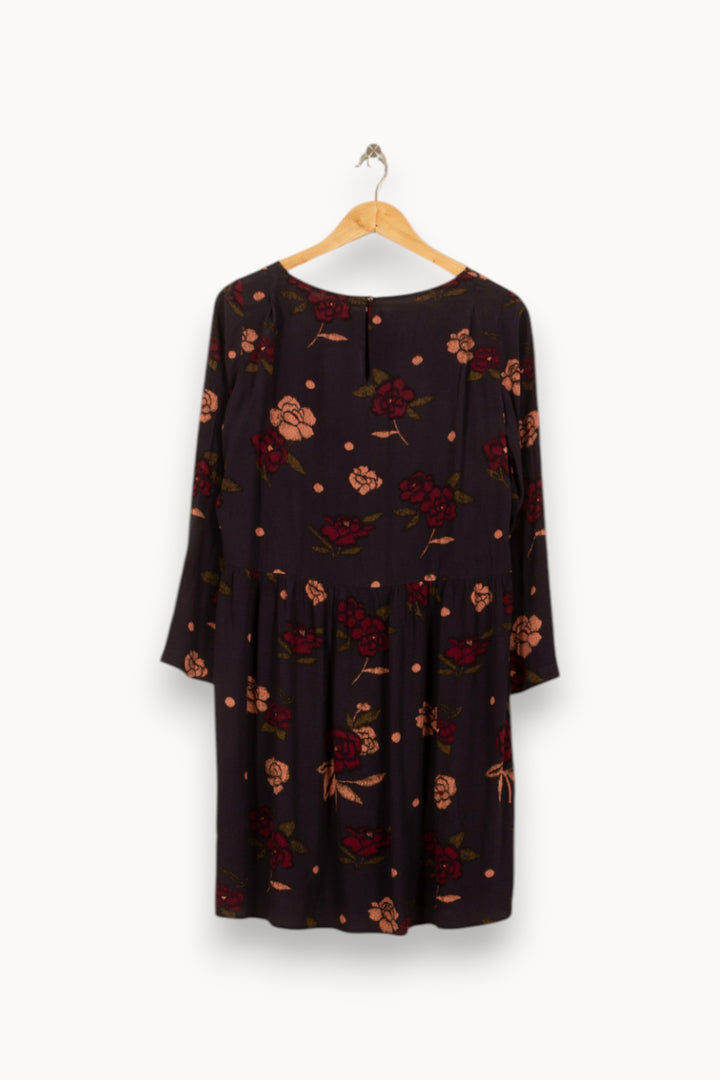 Robe Fleurie Noire et Rouge - Taille M/38 de la marque Des petits hauts | PARAD39581 - Vendu par Paradigme - Image 4