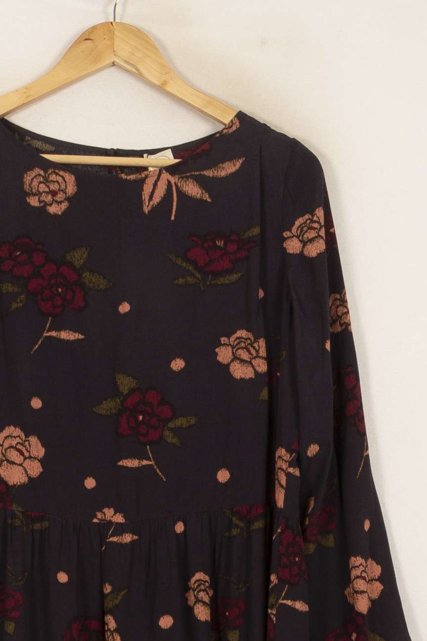 Robe Fleurie Noire et Rouge - Taille M/38 de la marque Des petits hauts | PARAD39581 - Vendu par Paradigme - Image 3