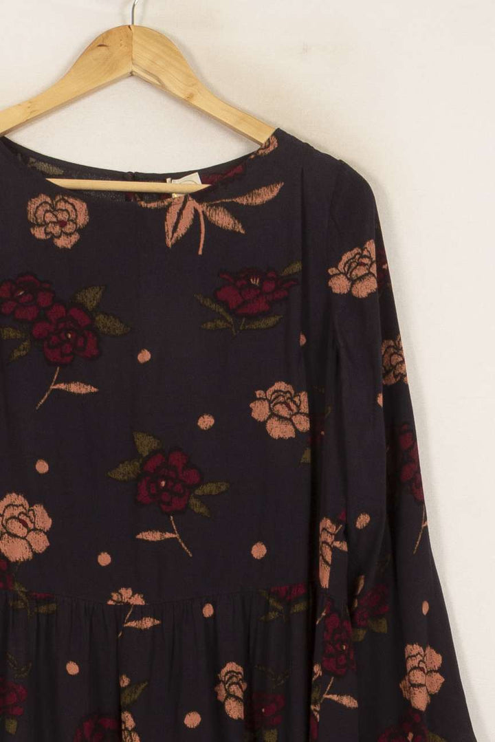 Robe Fleurie Noire et Rouge - Taille M/38 de la marque Des petits hauts | PARAD39581 - Vendu par Paradigme - Image 3