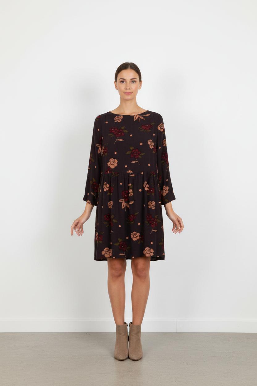 Robe Fleurie Noire et Rouge - Taille M/38