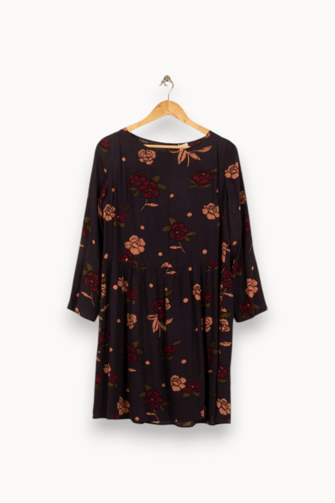 Robe Fleurie Noire et Rouge - Taille M/38 de la marque Des petits hauts | PARAD39581 - Vendu par Paradigme - Image 2