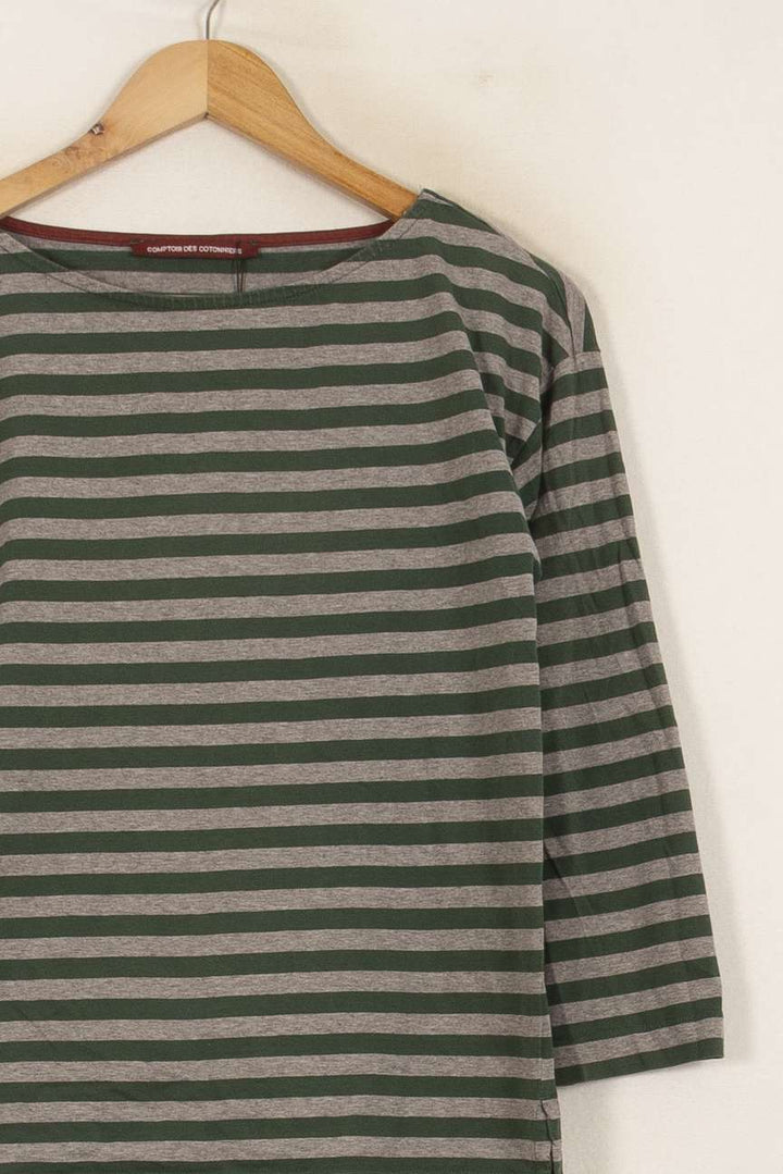 Marinière Verte et Grise - Taille M/38 de la marque Comptoir des Cotonniers | PARAD39584 - Vendu par Paradigme - Image 3