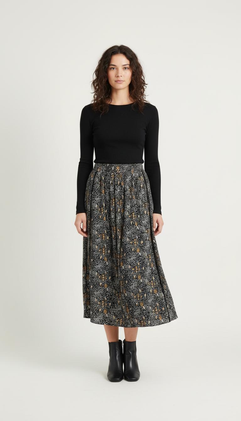 Jupe Longue Noire et Blanche - Taille M/38