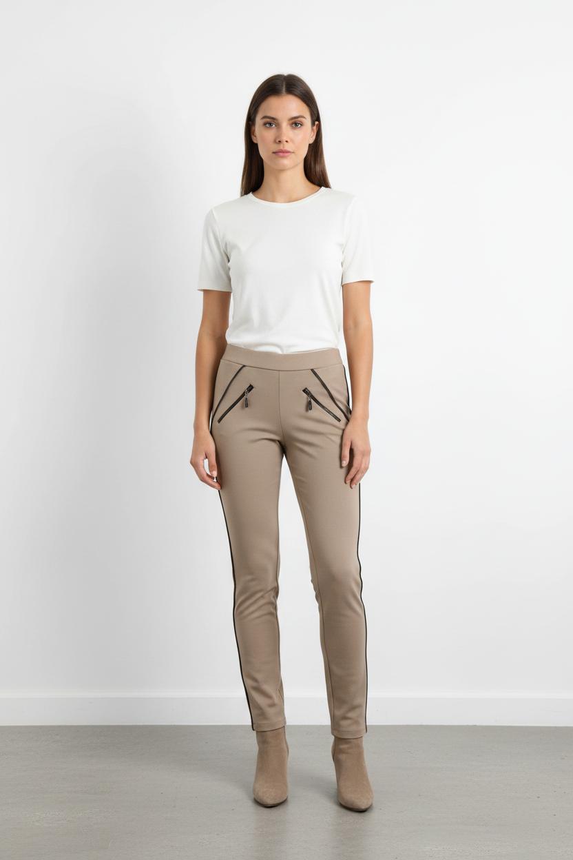 Pantalon Slim Beige et Noir - Taille S/36