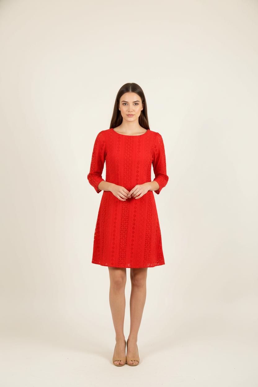 Robe Brodée Rouge - Taille M/38