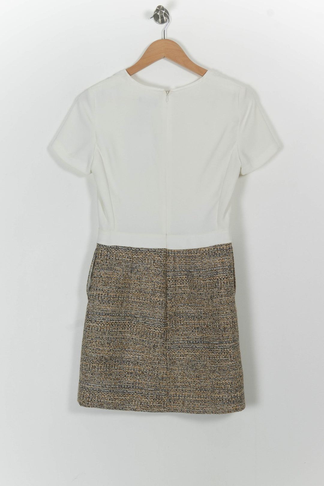 Robe Courte Écrue et Beige - Taille S/36 de la marque Caroll | PARAD39658 - Vendu par Paradigme - Image 4