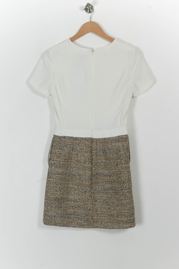 Robe Courte Écrue et Beige - Taille S/36 de la marque Caroll | PARAD39658 - Vendu par Paradigme - Image 4