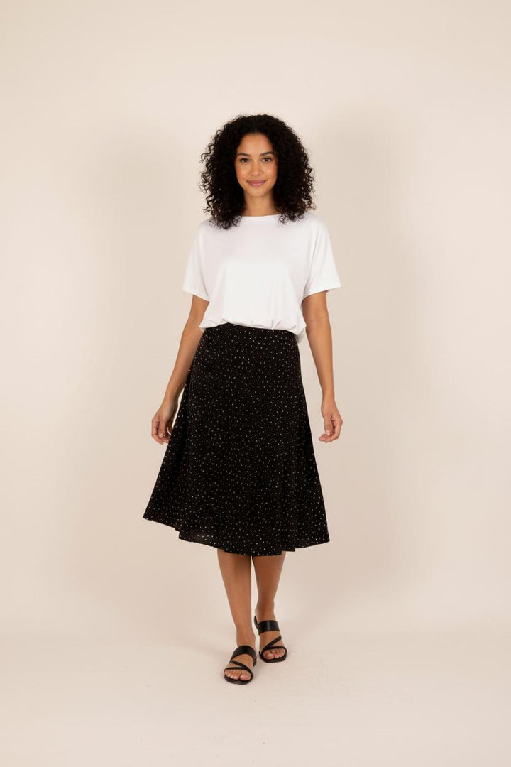 Jupe Longue Noire à Pois Blancs - Taille XL/42 de la marque Agnès b. | PARAD39689 - Vendu par Paradigme - Image 1
