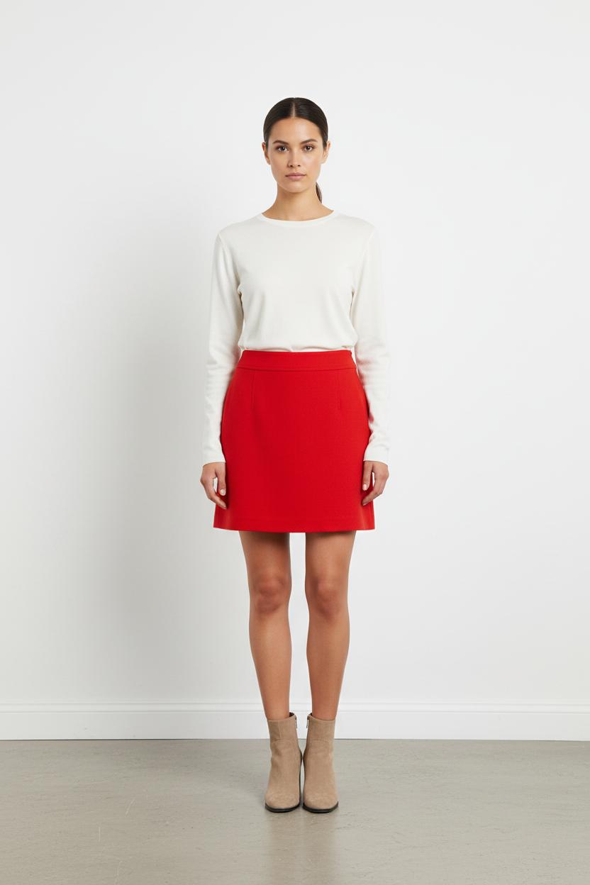 Jupe Droite Rouge - Taille L/40