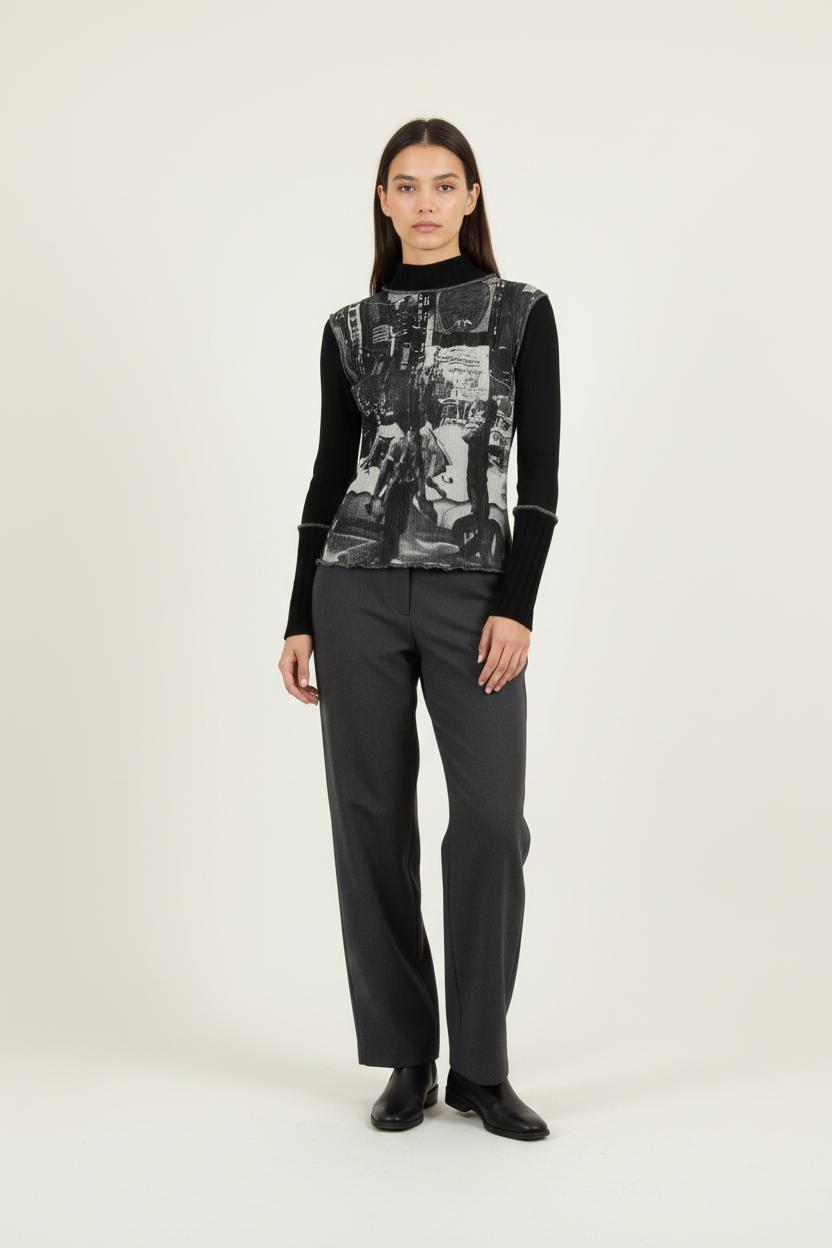 Pull Noir et Gris - Taille XS/34 de la marque Maison 123 | PARAD39719 - Vendu par Paradigme - Image 1