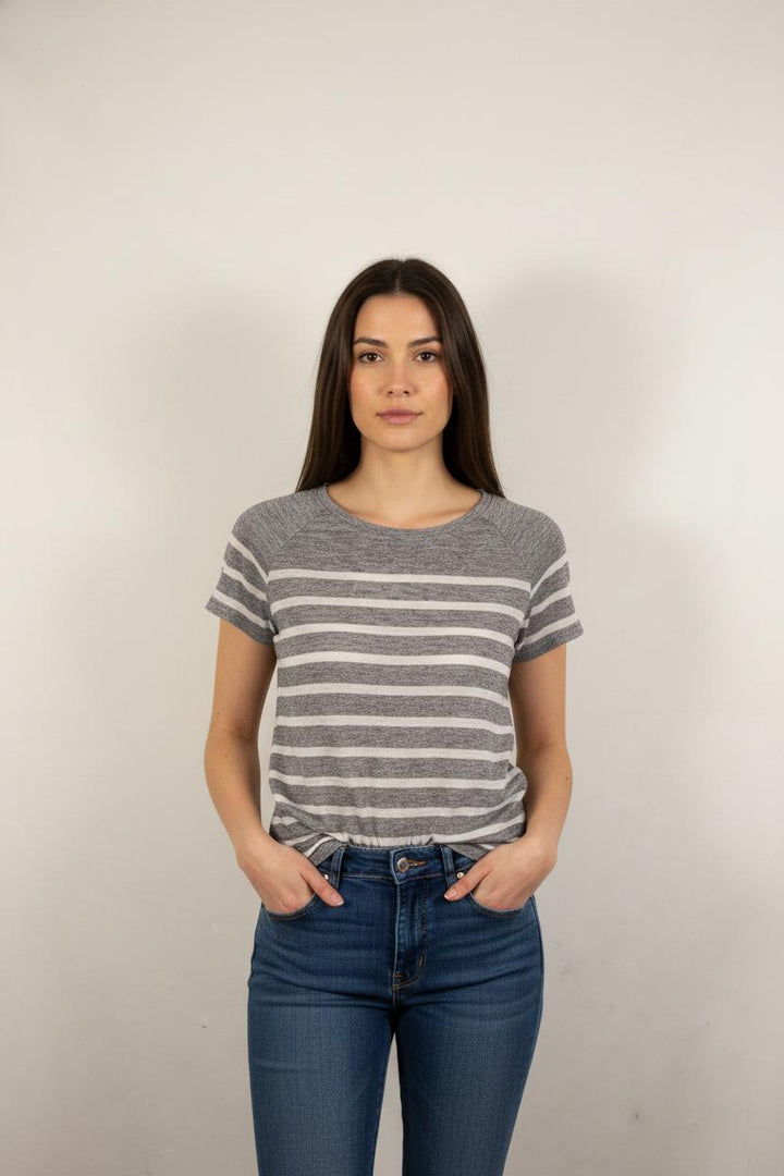 T-shirt Gris et Blanc - Taille M/38