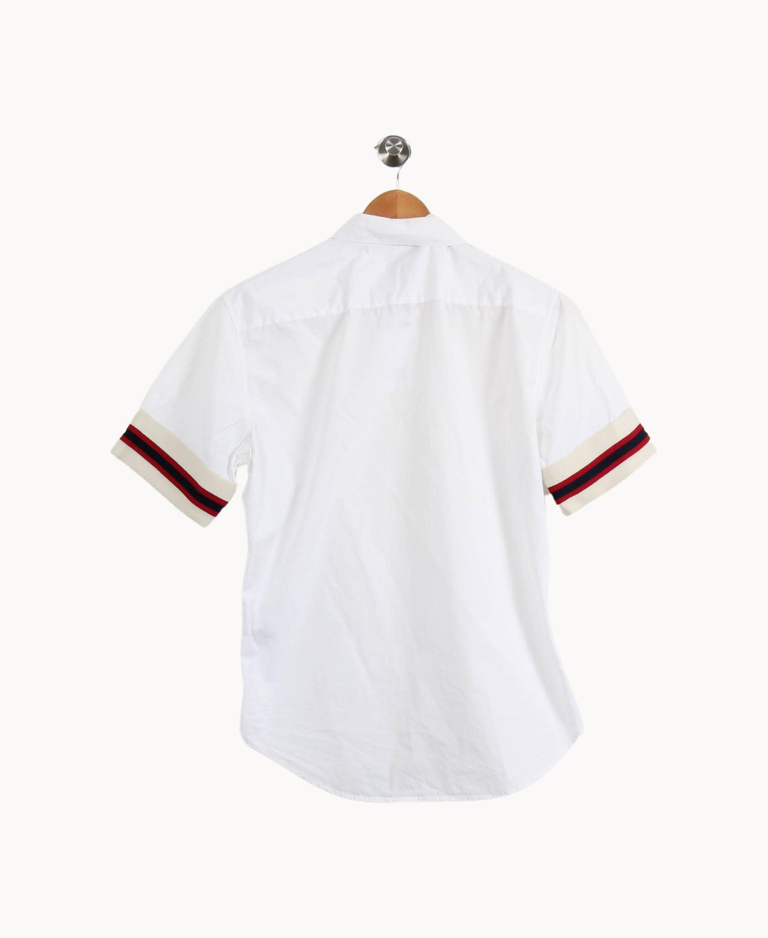 Chemise Manches Courtes Blanche et Beige - Taille M/38 de la marque Sandro | PARAD39750 - Vendu par Paradigme - Image 4