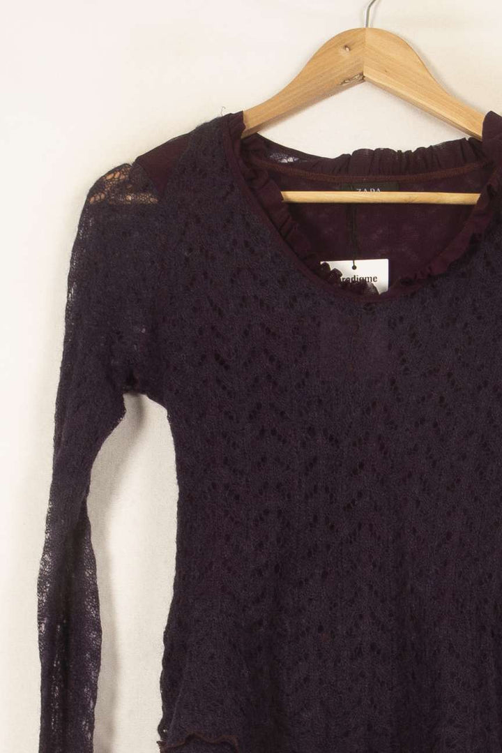 Pull Violet - Taille S/36 de la marque ZAPA | PARAD39759 - Vendu par Paradigme - Image 3