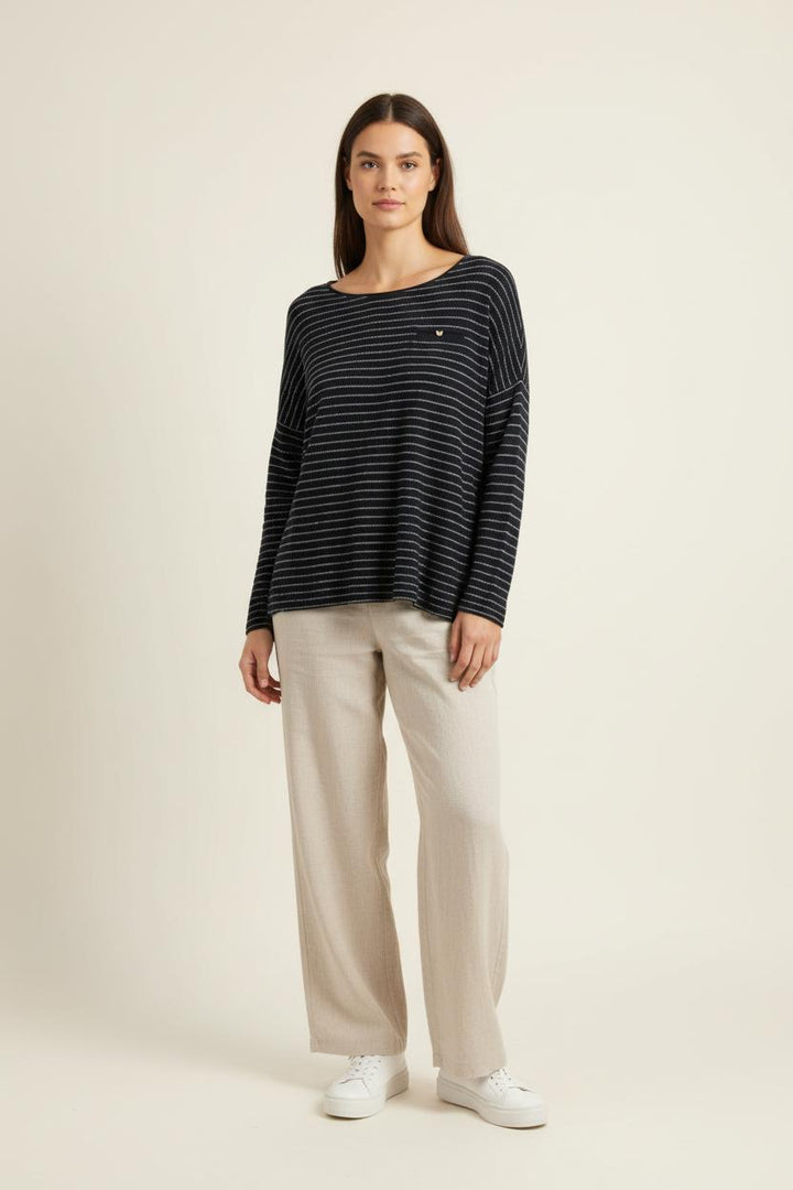 Pull Bleu à Rayures - Taille M/38 de la marque Des petits hauts | PARAD39769 - Vendu par Paradigme - Image 1