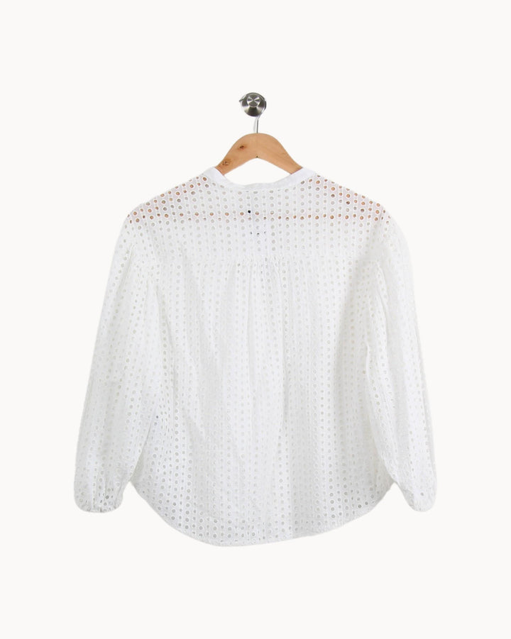 Blouse Brodée Blanche - Taille XS/34 de la marque Claudie Pierlot | PARAD39797 - Vendu par Paradigme - Image 4