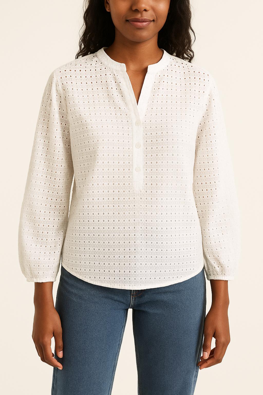 Blouse Brodée Blanche - Taille XS/34 de la marque Claudie Pierlot | PARAD39797 - Vendu par Paradigme - Image 1